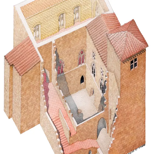 axonométrie palais Balène au Moyen Age - dessin Arche et Ombre.jpg