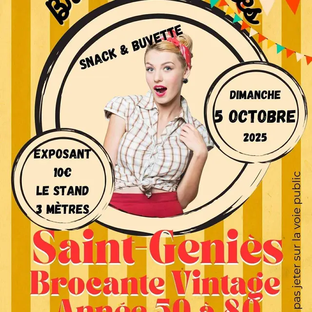 Brocante vintage années 50-80 Saint Geniès le 5 Octobre