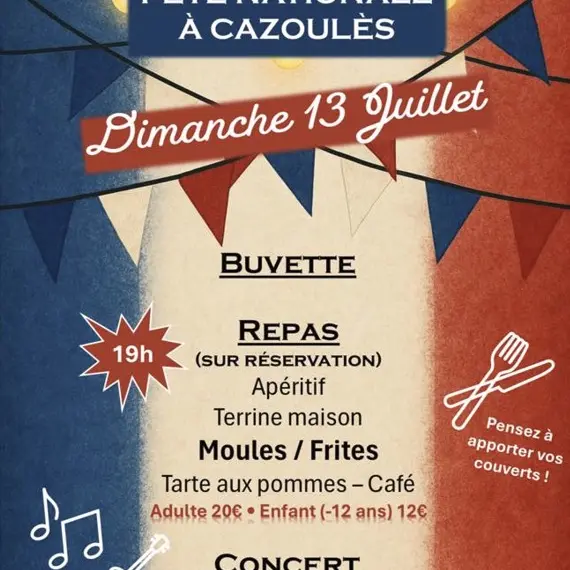 Fête nationale Cazoulès 13 Juillet 2025