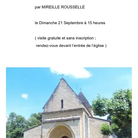 Journées du patrimoine Carsac - visite guidée de l'église 21 sept