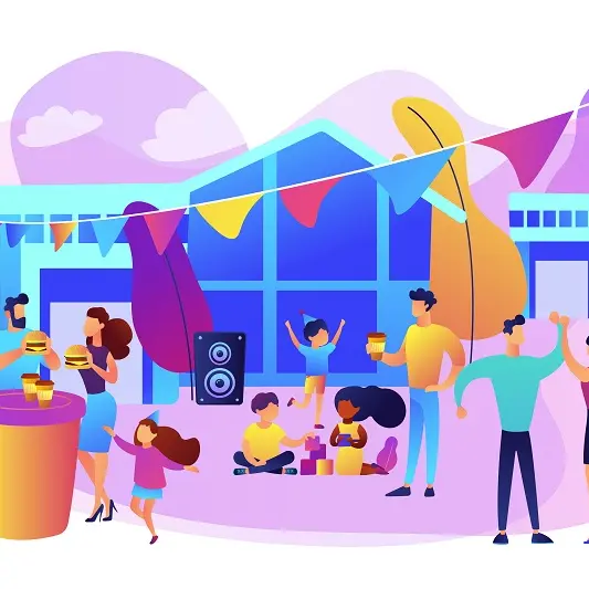 Street party concept vector illustration