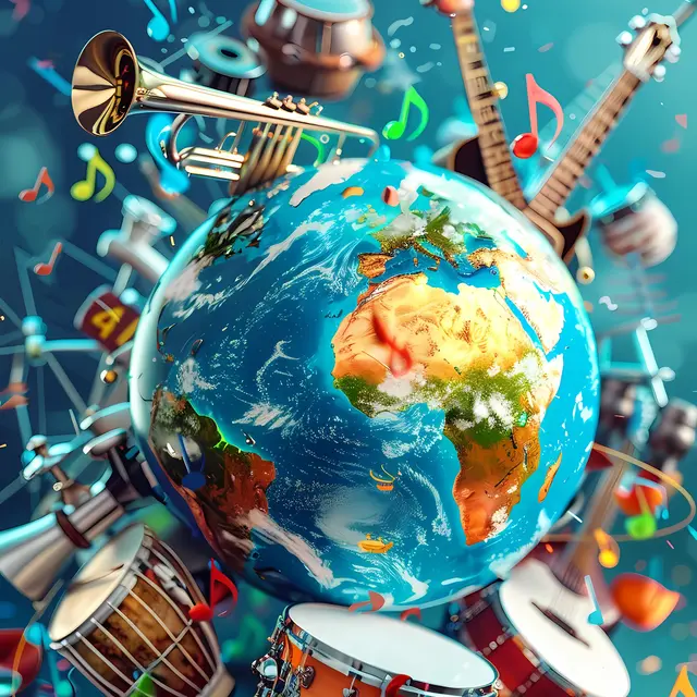 3d-realistic-globe-with-musical-elements