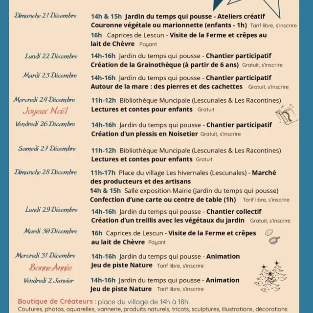 Activités le jardin du temps qui pousse Lescun