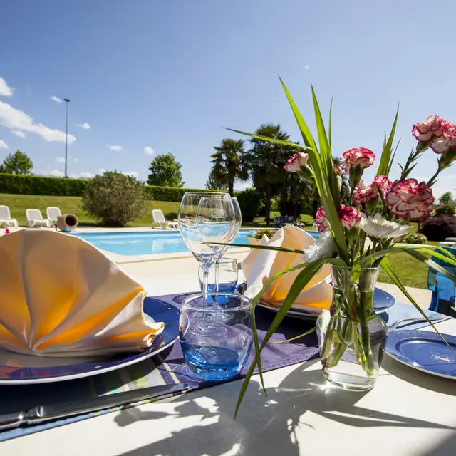 Alysson hôtel - Terrasse vue piscine (Alysson hôtel)