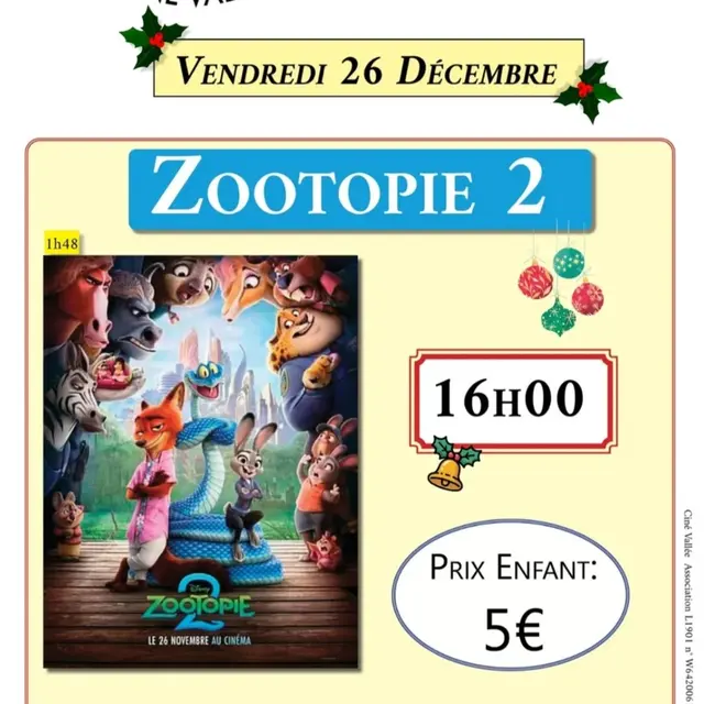 Ciné Vallée - Zootopie 2