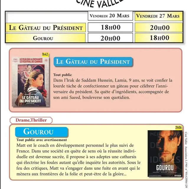 Ciné-vallée 20-27.03