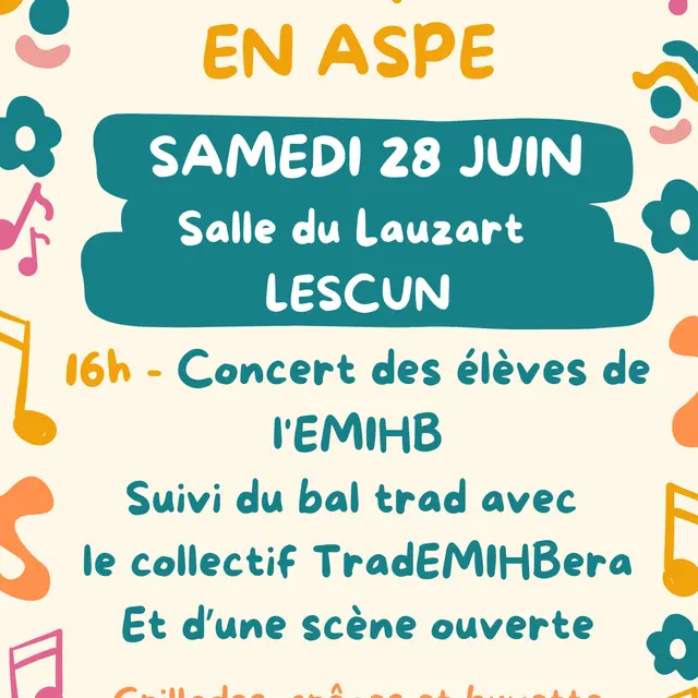 Affiche fête en Aspe - Lescun