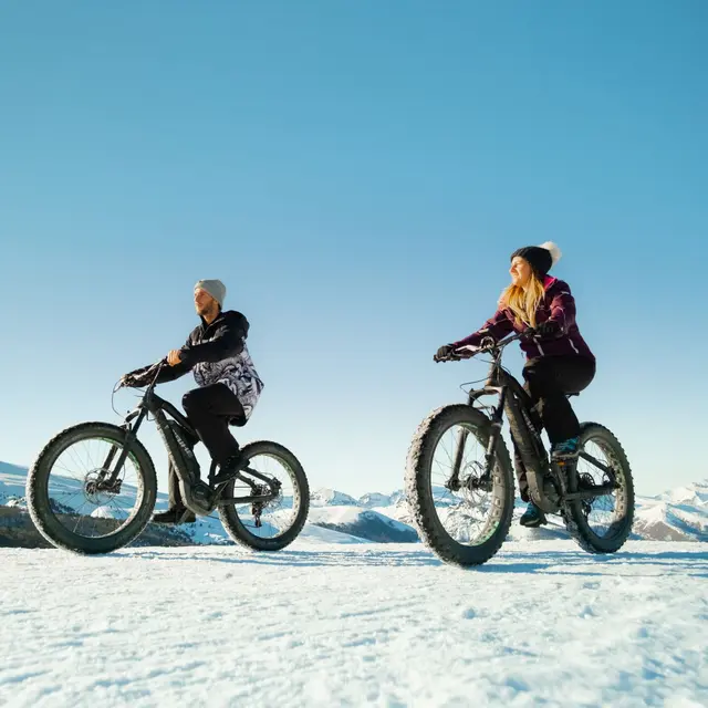 Fatbike sur neige à l'espace nordique de La Pierre Saint-Martin