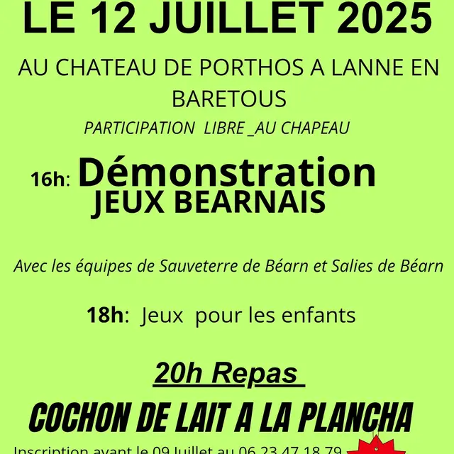 Jeux béarnais au château de Porthos à Lanne en Barétous