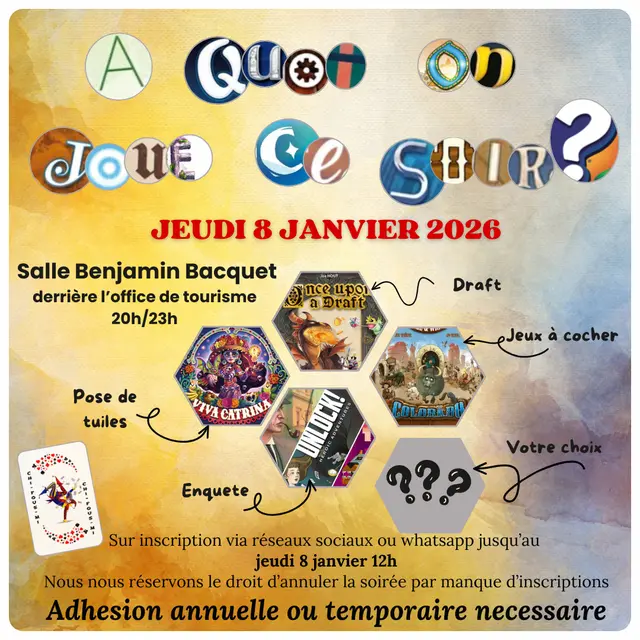A quoi on joue ce soir - mercredi 5 novembre