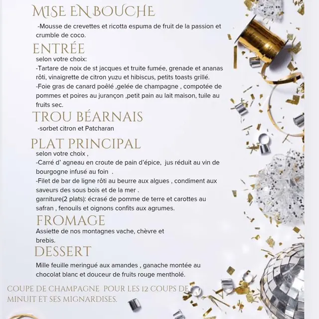 Réveillon auberge des isards