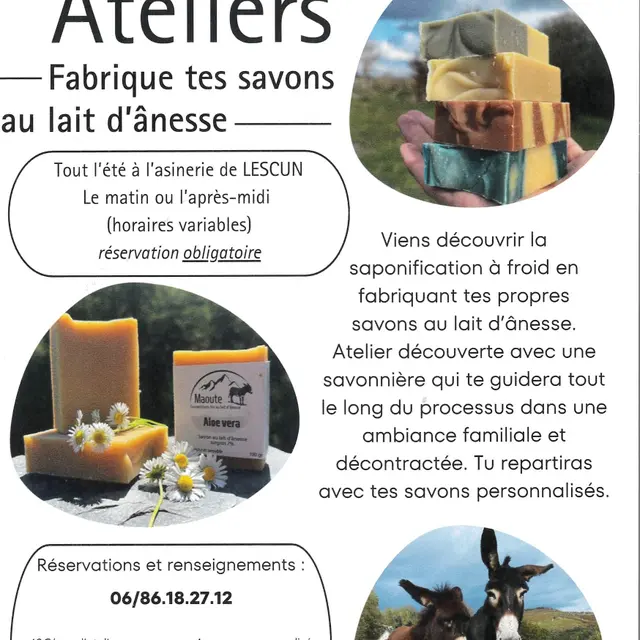 Atelier - Fabrication de savon au lait d'ânesse