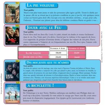 programme avril ciné vallée