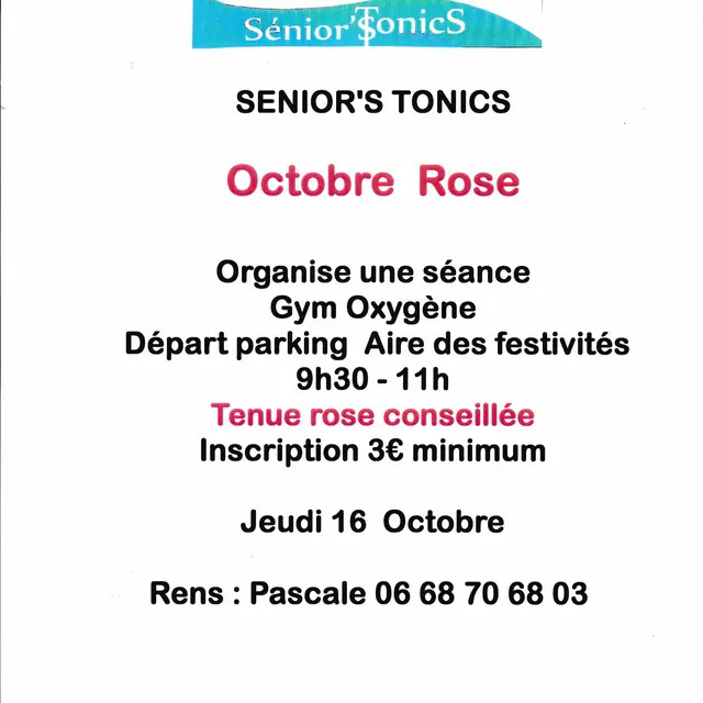 Octobre rose - SENIOR TONIC