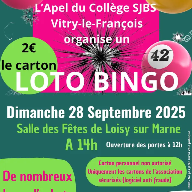 LOTO BINGO APEL COLLEGE SJBS