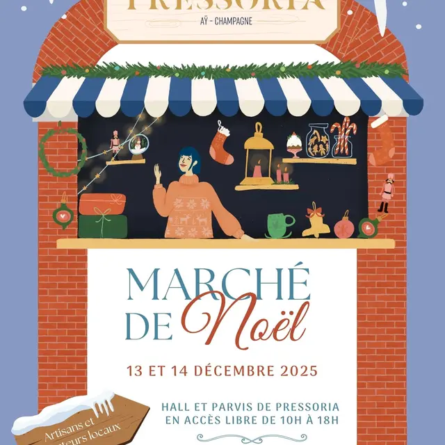Affiche MArché de Noël 2025 chez Pressoria