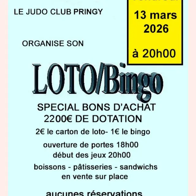 LotoBingo du Judo Club Pringy 1306206