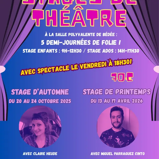 Affiche stage de théâtre