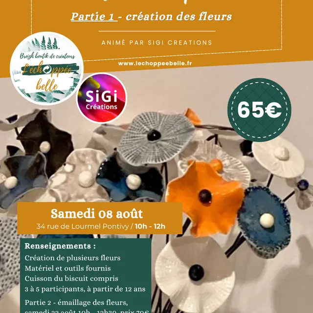 Atelier fleurs en porcelaine - partie 1