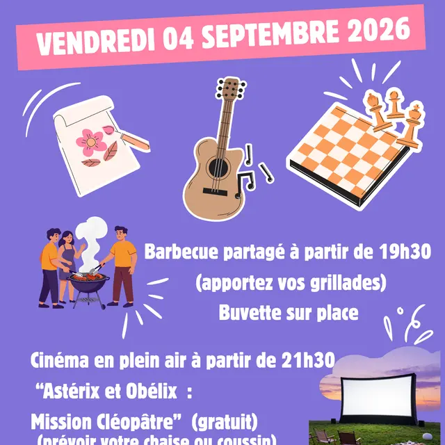 Affiche Forum des Associations Activités et Loisirs Violet et Orange Illustré - 1