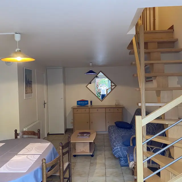 Espace-repas-salon-canape-lit-television-location-vacances-carnac