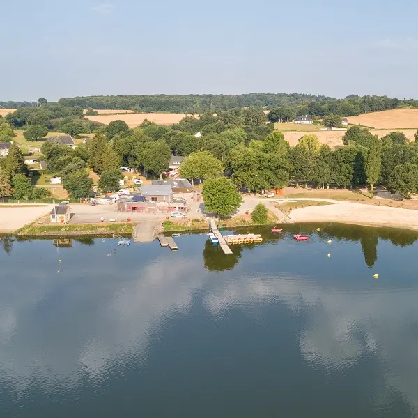 base nautique - lac au duc - vue aérienne - Taupont - Morbihan