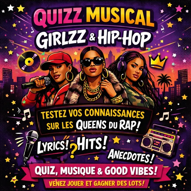 Visuel carré Blind test femmes dans le hip-hop 12 juin 2026