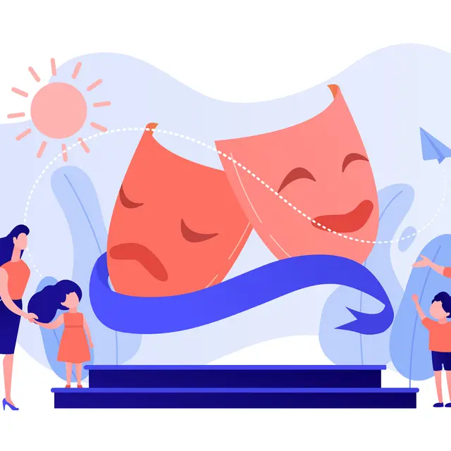 Theater camp concept vector illustration.