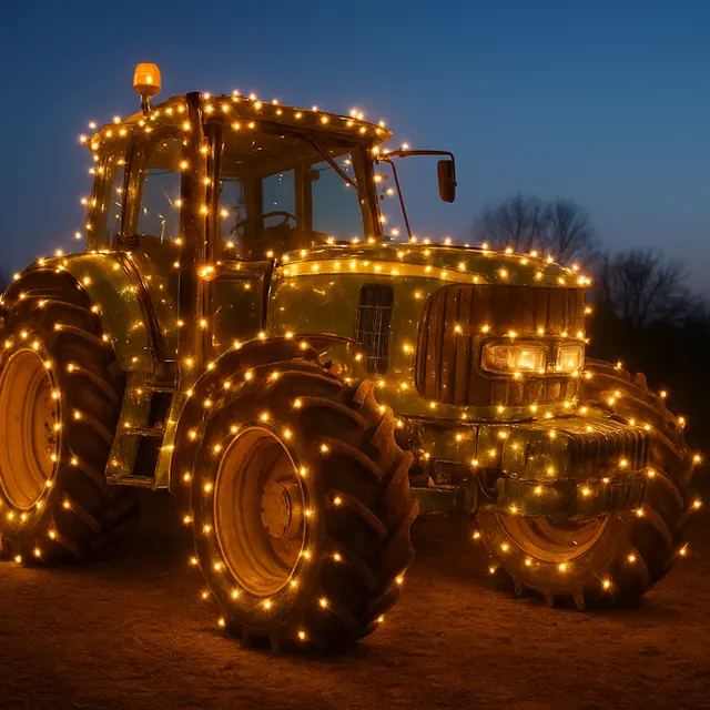 Noël - Défilé de tracteurs illuminés