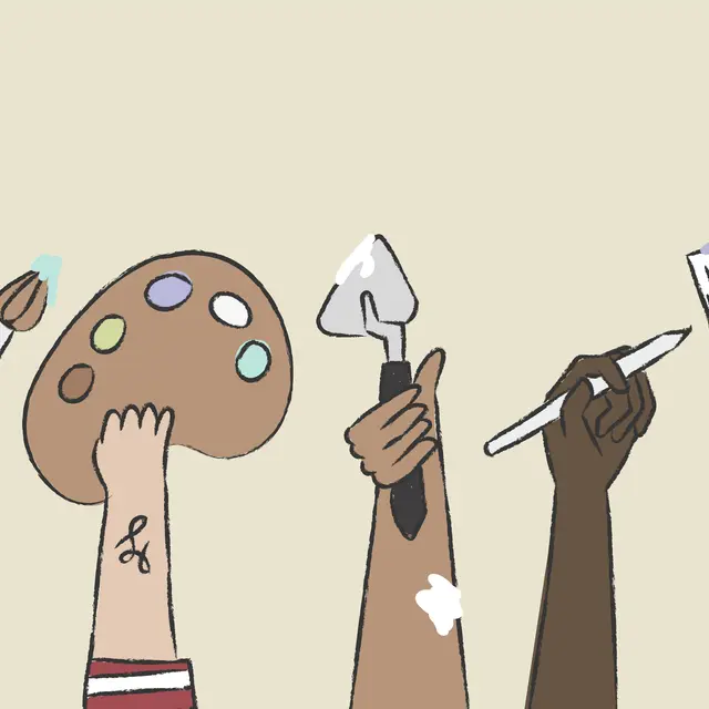 Creative art doodle vector DIY artist concept