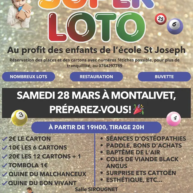Affiche Évènement Super Loto Simple Illustré Coloré