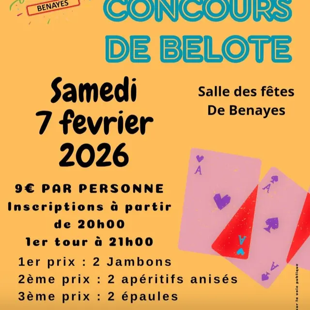 Benayes - concours belote - 07 02 2026