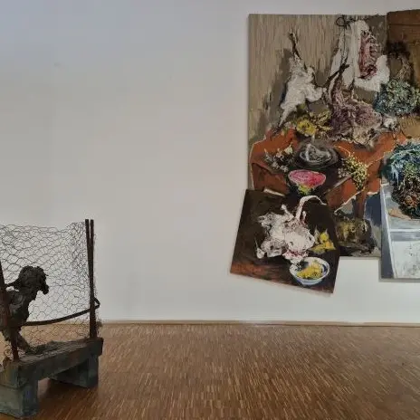 chien et nature morte