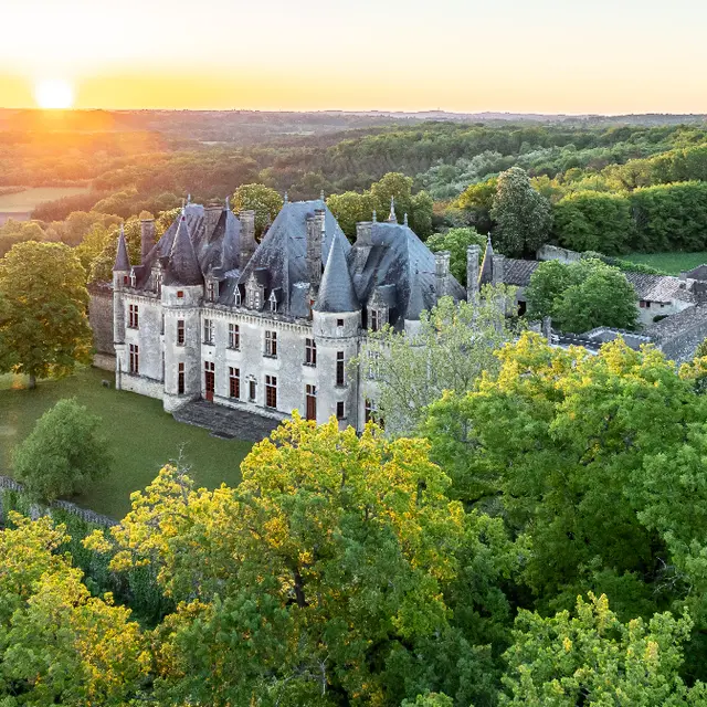 Château de Montaigne vue aérienne