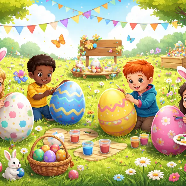 Décoration d'œufs de Pâques en plein air