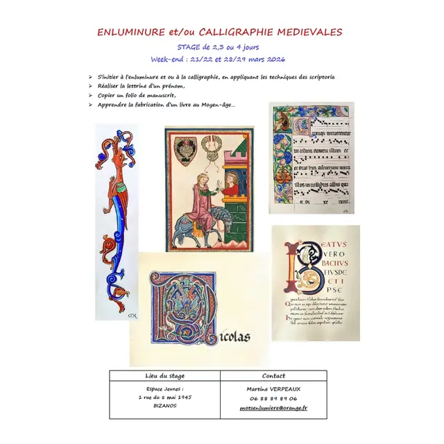 Enluminure calligraphie medievale