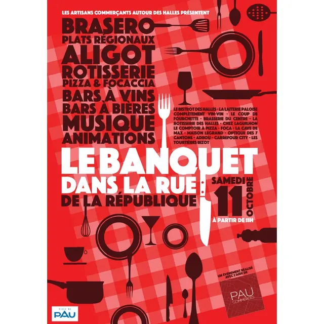 Le banquet dans la rue de la république à Pau