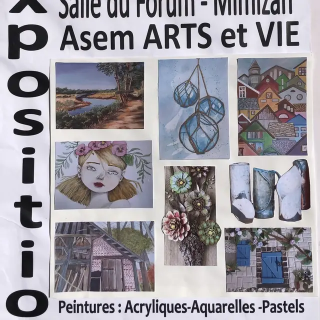 affiche expo annuelle Asem ARTS ET VIE DU 18 AU 23 JUIN 2024 AU FORUM