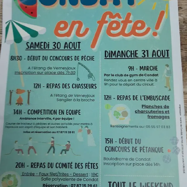 condat fête 30 31 aout 25