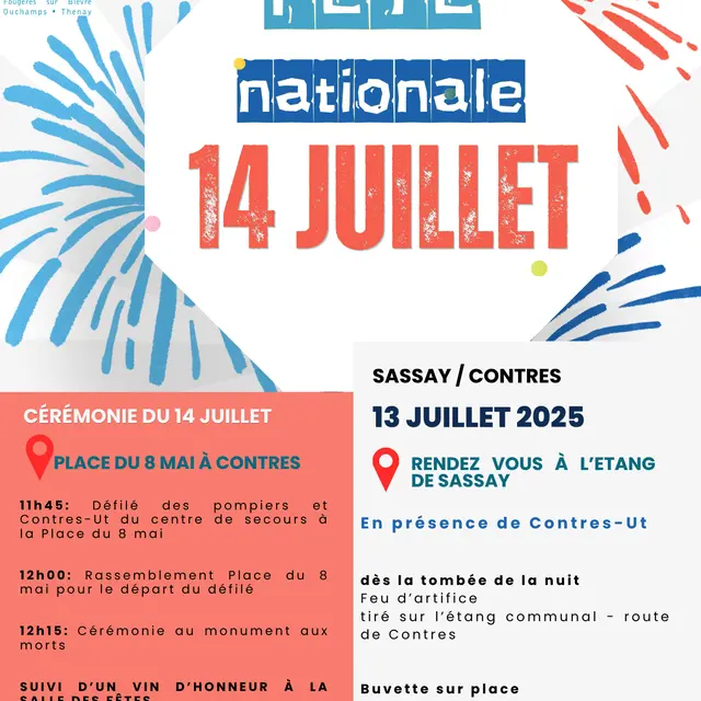 Affiche Fête nationale 14 Juillet France Bleu Blanc Rouge - 2