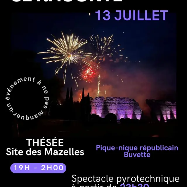 Noire Violet Affiche Fête Nationale 14 Juillet Moderne Bold  - 1