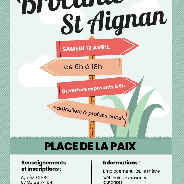 Affiche Brocantes Place de la paix