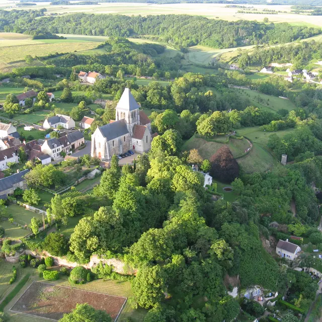 Collégiale de Trôo vue aérienne