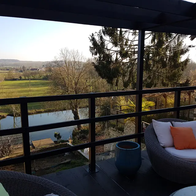 Le Cottage Belmontais - Beaumont-sur-Sarthe - terrasse avec vue