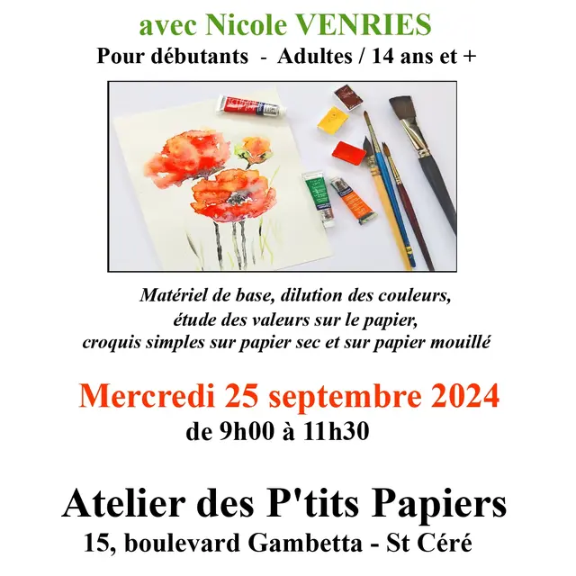 Atelier Aquarelle Les ptits papiers