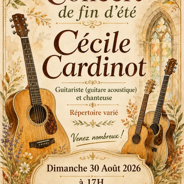 08 - 30 août - concert fin d'été Cécile CARDINOT - Sabadel Lauzès