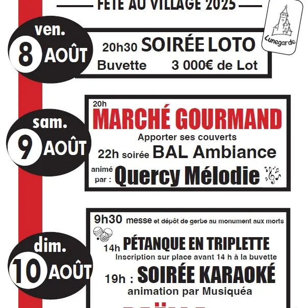 08 - 8 au 10 août - fête Lunegarde.