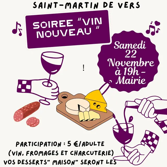 11 - 22 nov - Soirée vin nouveau Saint-Martin-de-Vers