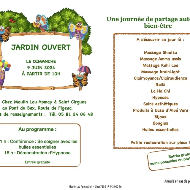 Journée ua jardin du Moulin Lou Apmay à Saint-Cirgues