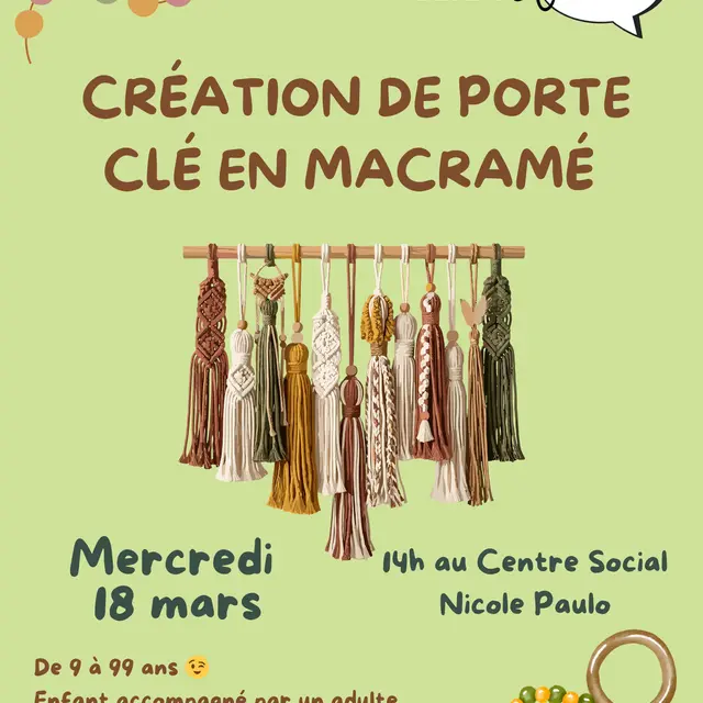 Atelier porte-clé macramé - 1